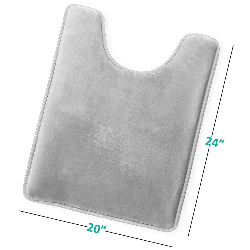 Clara Clark Bathroom Contour Rug, Ultra Soft Non Slip and Cozy, Velvet Memory Foam Toilet U-Shaped Bath Mat - Image 3